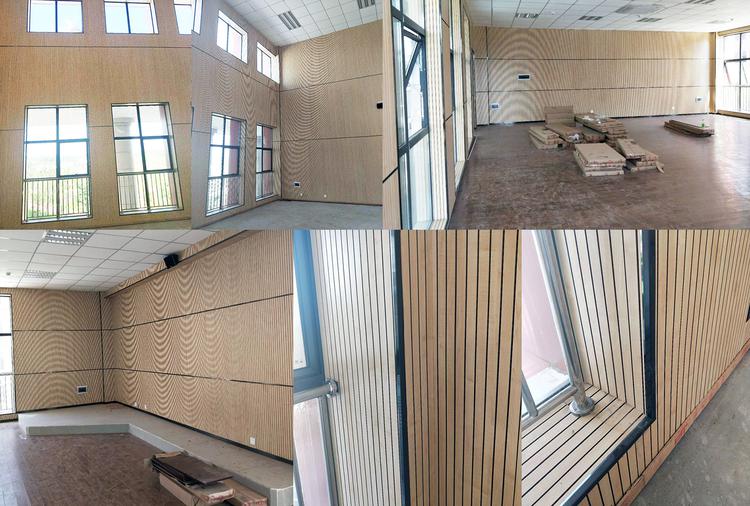 浙江溫州學(xué)校教室槽木吸音板聲學(xué)工程